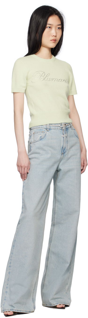 Sveter Blumarine Blumarine Cashmere Cropped Sweater Zelené | P522M548A, 3
