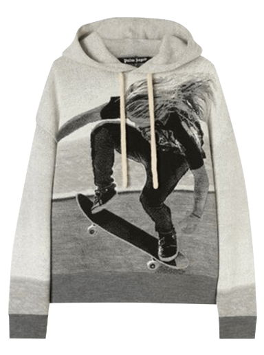 Mikina Palm Angels Skater Hoodie Šedá | PMHA055F22KNI0010810