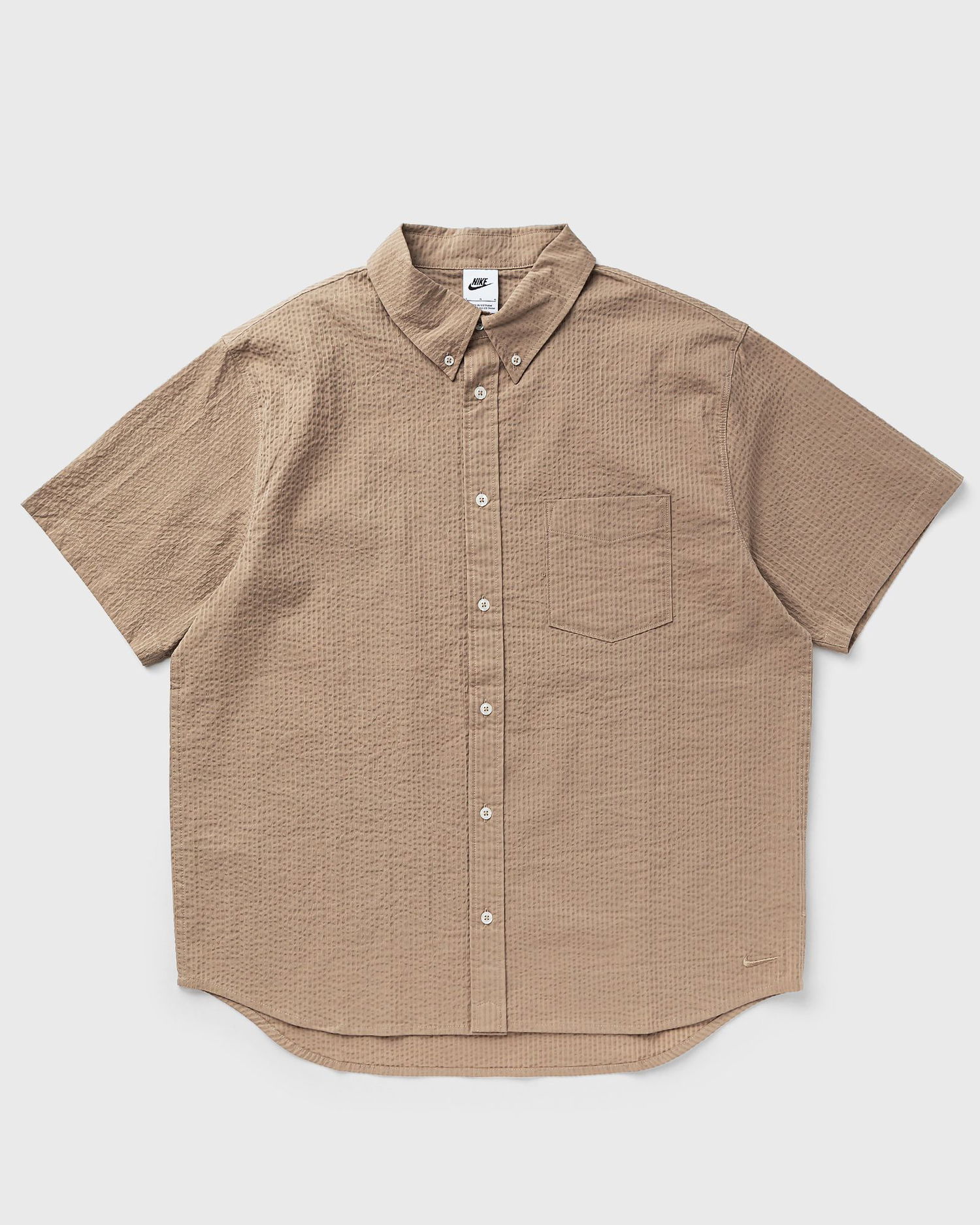 Košeľa Nike Life Short-Sleeve Seersucker Button-Down Shirt men Shortsleeves Béžová | FN3222-247, 0