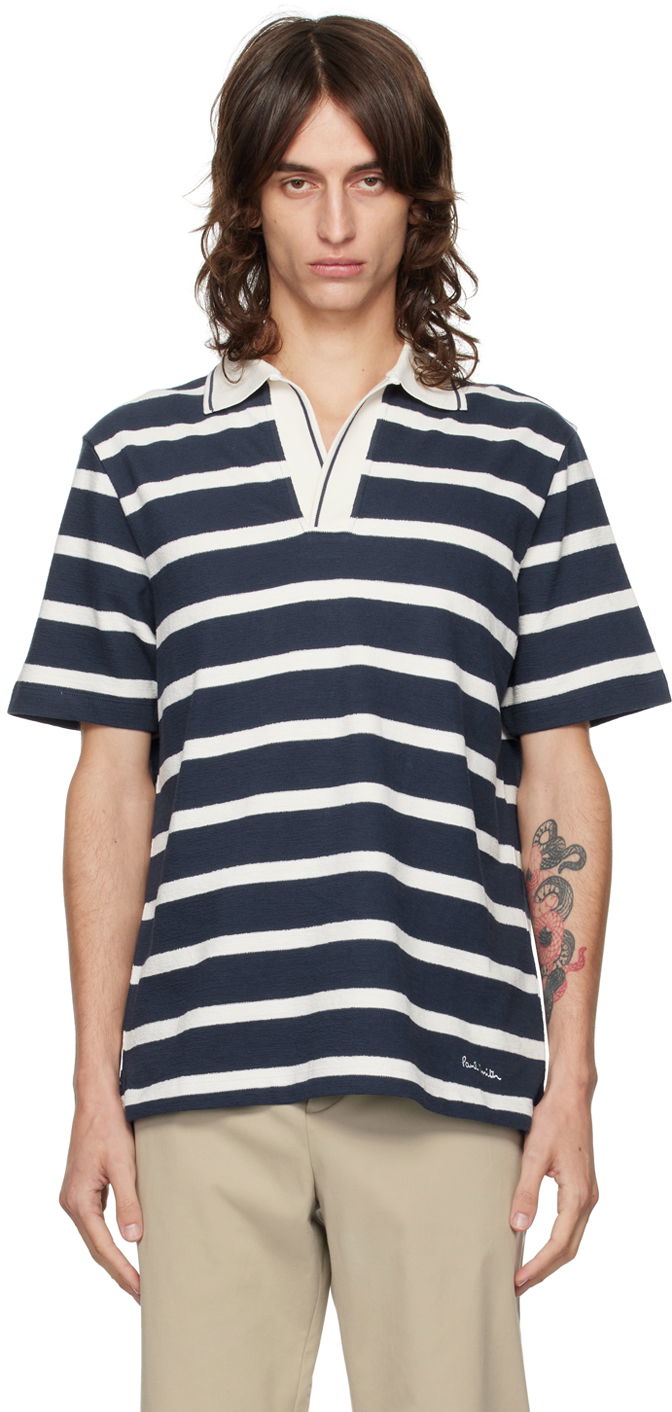 Polo tričko Paul Smith Paul Smith Striped Spread Collar Polo Navy | M1R-063Z-N02435-47, 0