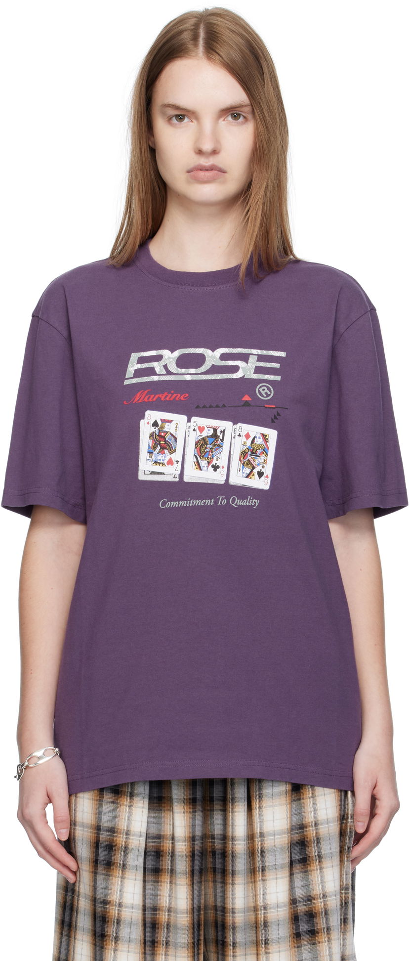 Tričko Martine Rose Martine Rose Classic Playing Cards Graphic Tee Fialová | 603JE01605FA