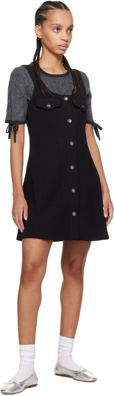 Šaty GANNI GANNI Bonded Crepe Minidress Čierna | W0187, 3