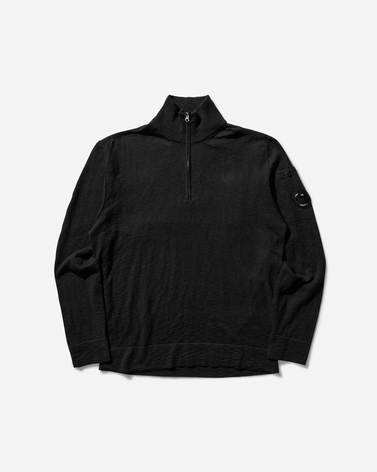Sveter C.P. Company Half Zip Knit Sweater Čierna | 18CMKN304A-110373A 888, 0