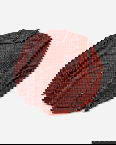 Košeľa Needles 7 Cuts Flannel Shirt Over Dye Vínová | RW394 RED, 0