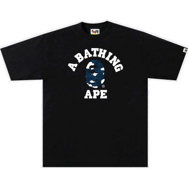 Tričko BAPE Stripe ABC Camo College Tee Navy | 1H80 110 038 BLACK NAVY, 0