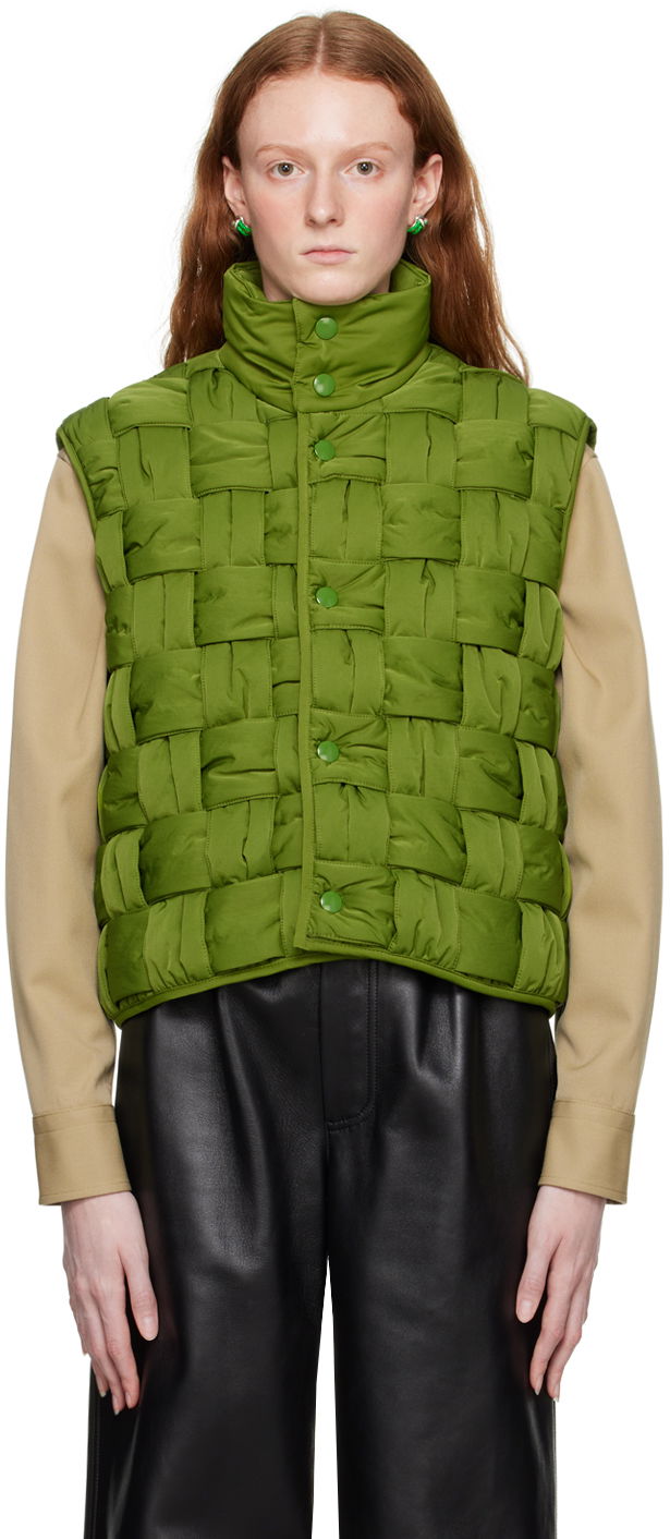 Vesta Bottega Veneta Intreccio Vest Zelené | 734248 VF4K0, 0