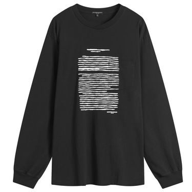 Tričko Engineered Garments Engineered Garments Long Sleeve Graphic T-Shirt, Size L Čierna | QT267-NP178, 0