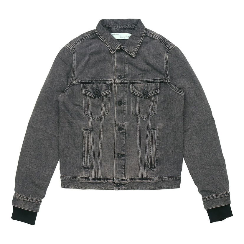 Džínsy Off-White Distressed Denim Jacket Šedá | OMYE019R19C270120888
