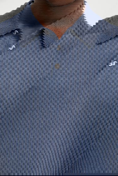 Polo tričko Paul Smith Paul Smith Ribbed Knit Polo Shirt Modrá | M1R.267Z.P02679, 3