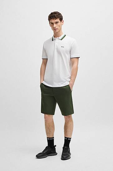 Polo tričko BOSS Paddy Active Polo Shirt with Contrast Stripes Biela | 50538101, 1