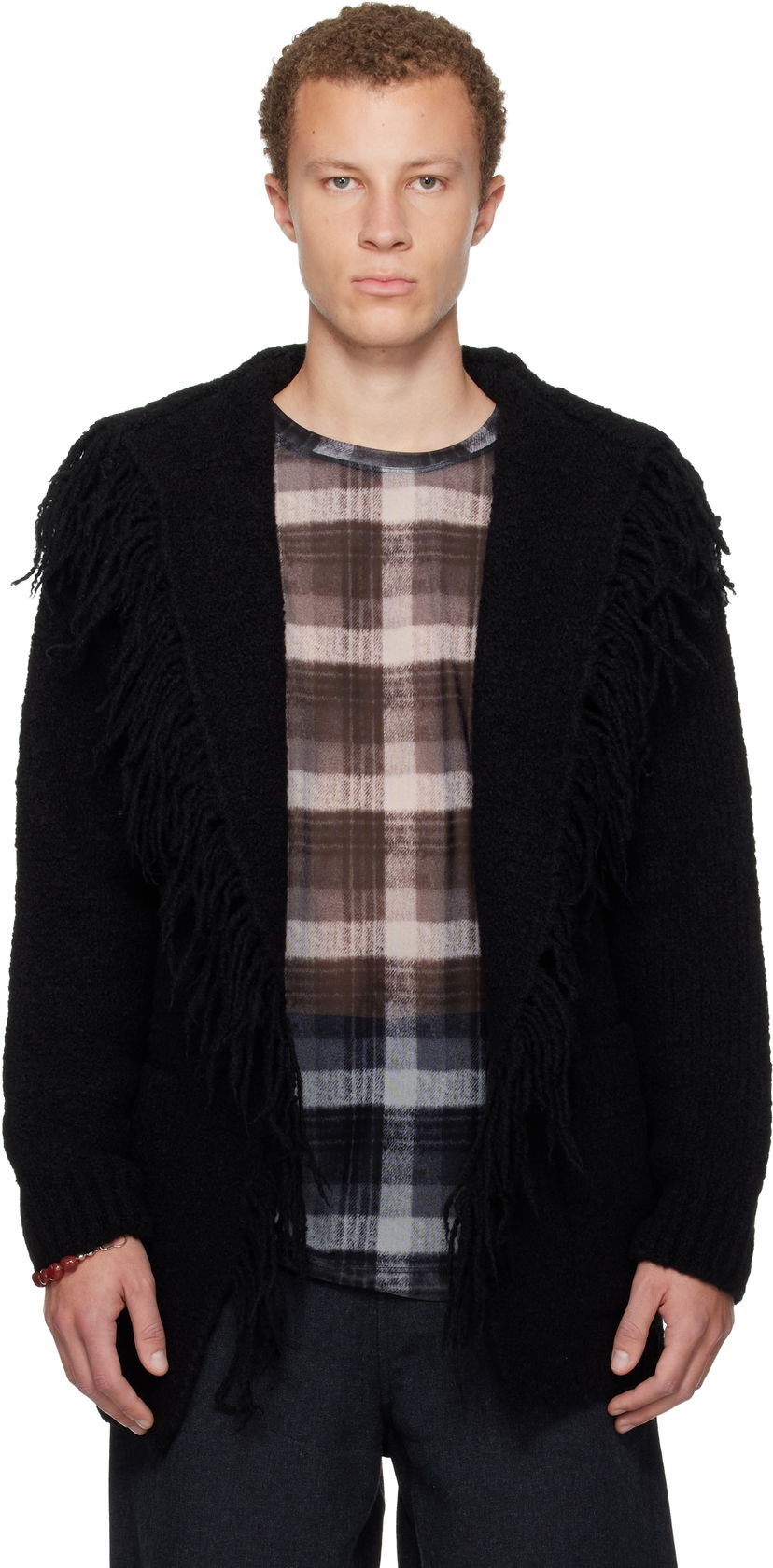 Sveter Dries Van Noten Dries Van Noten Fringed Cardigan Čierna | 252-021237-2721