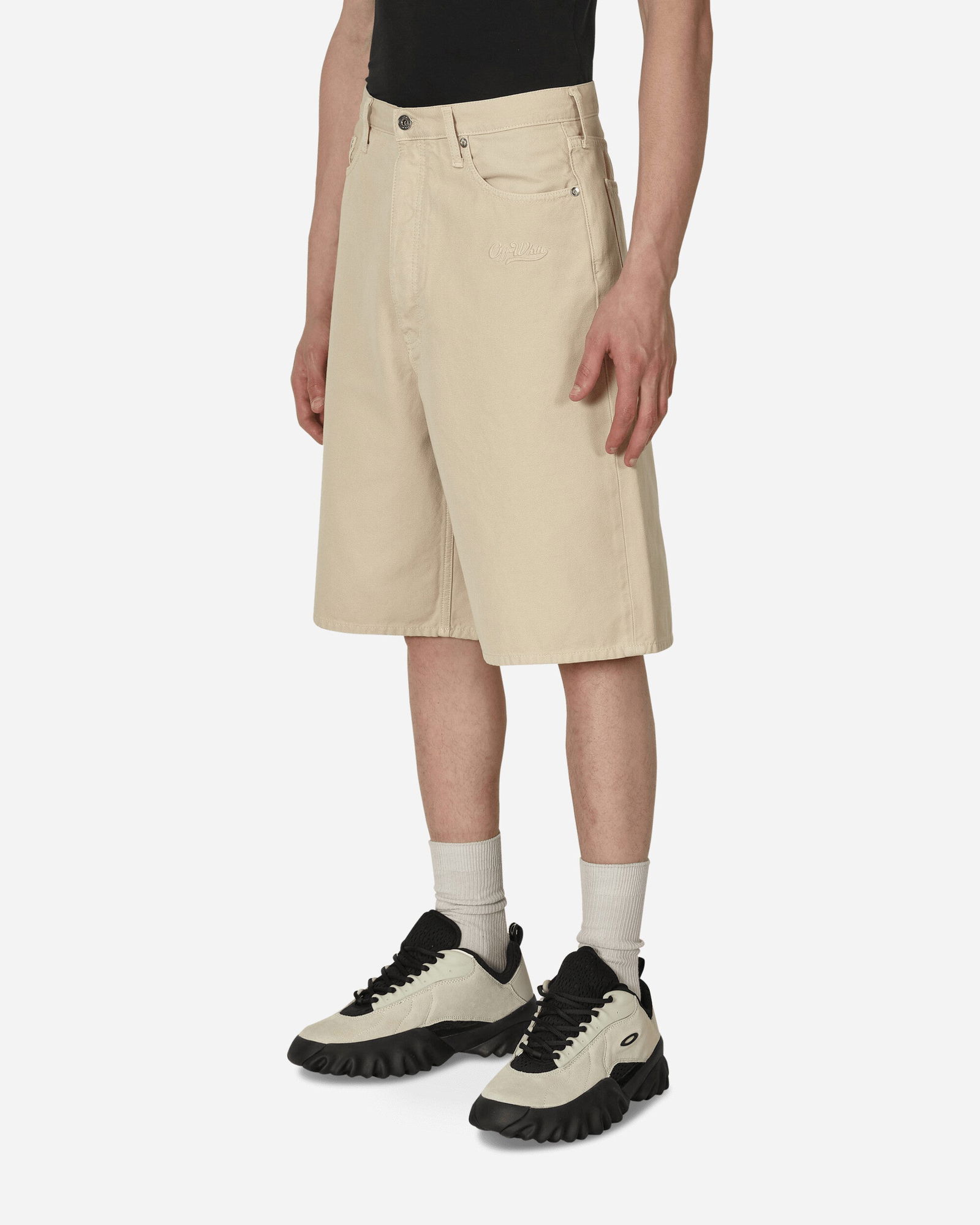 Wave Off Canvas Utility Shorts Beige