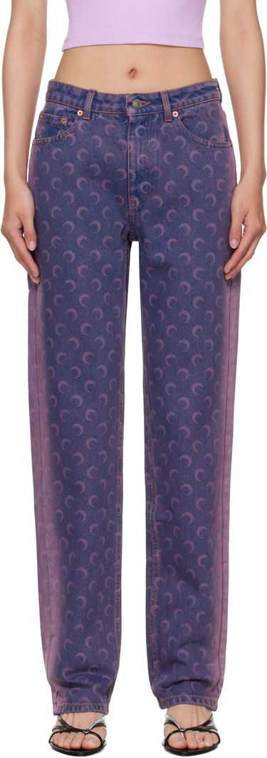 Džínsy Marine Serre Marine Serre Moon Laser Denim Loose Jeans Fialová | WPA128A CDEN0004, 0