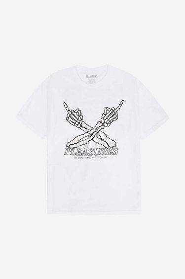 Tričko Pleasures T-Shirt Dont Care With Print Biela | P23SP051, 1