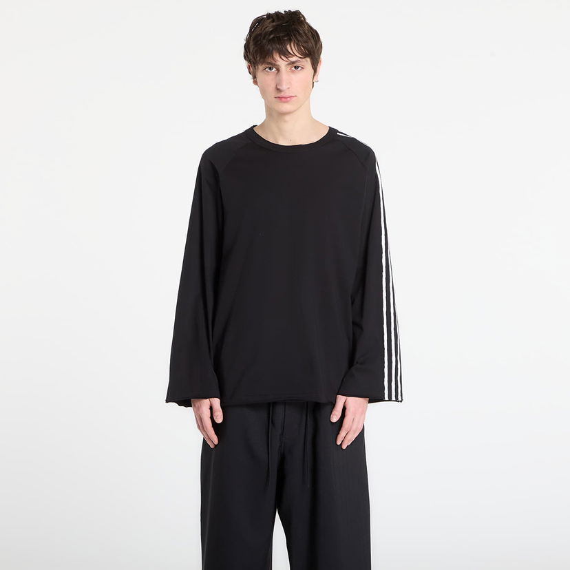 Tričko Y-3 Y-3 Raw Edge 3 Stripes Long Sleeve T-Shirt Čierna | KQ9795