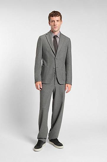 Košeľa BOSS Slim-fit shirt in brushed performance-stretch flannel Šedá | 50550563, 1