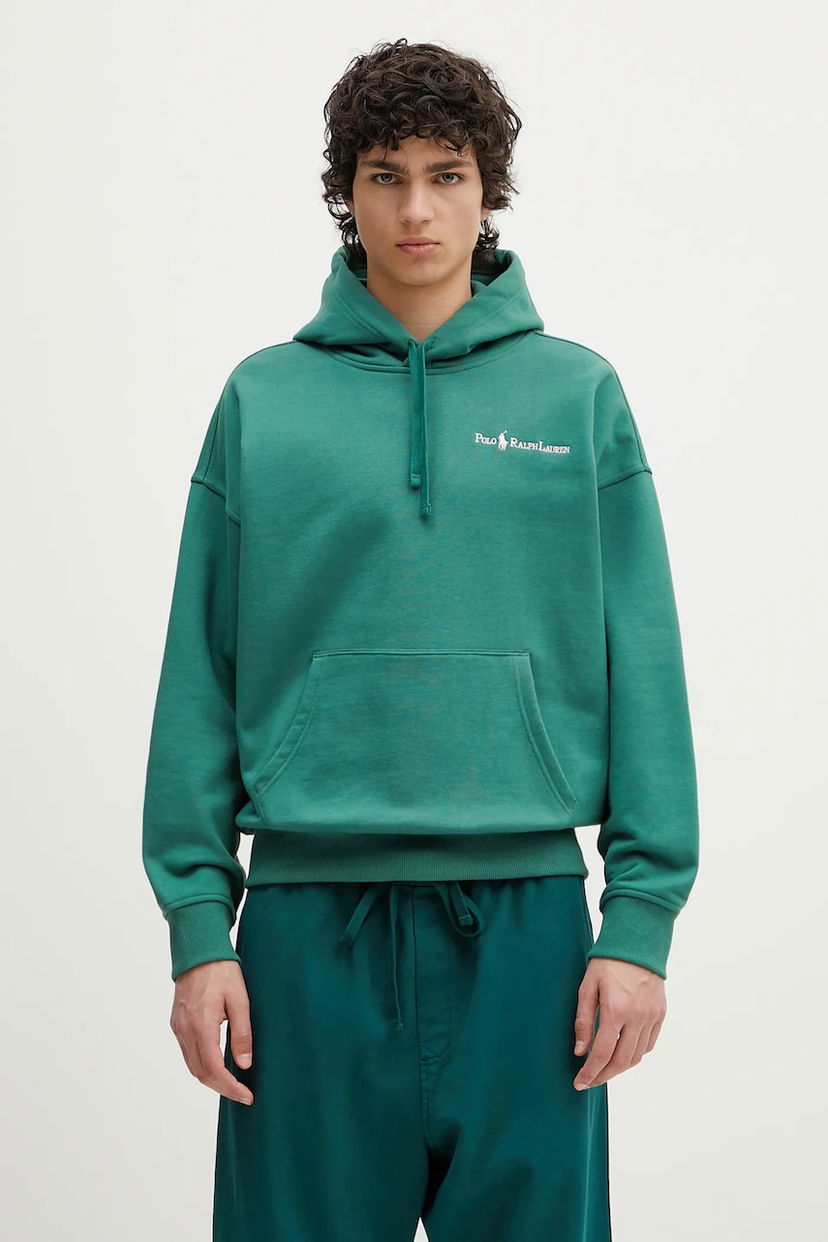 Mikina Polo by Ralph Lauren Polo Ralph Lauren Plain Long Sleeve Hooded Sweatshirt Zelené | 710961135