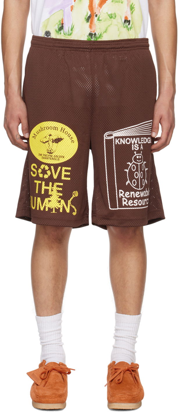 Šortky Online Ceramics Knowledge Is A Renewable Resource Shorts Hnedá | Brown Knowledge Mesh Short, 0