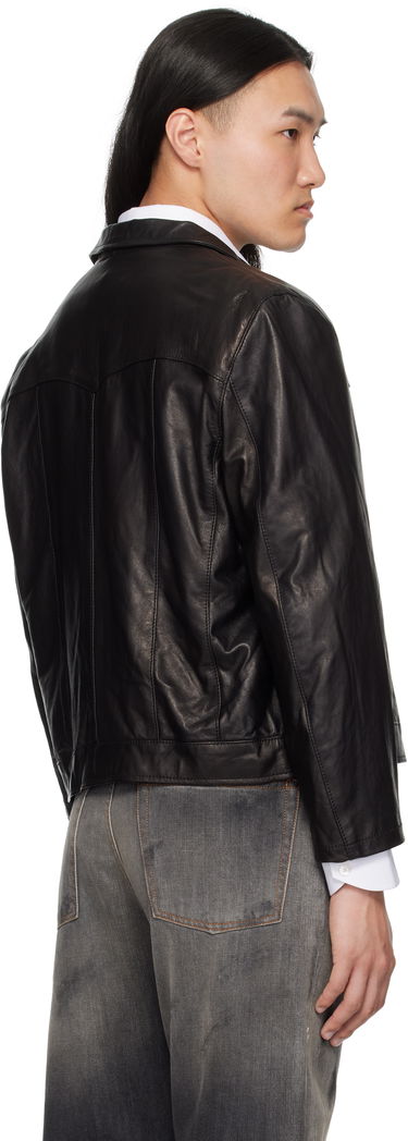 Bunda Enfants Riches Déprimés Enfants Riches Déprimés Western Sharp Shoulder Leather Jacket Čierna | 030-509, 2