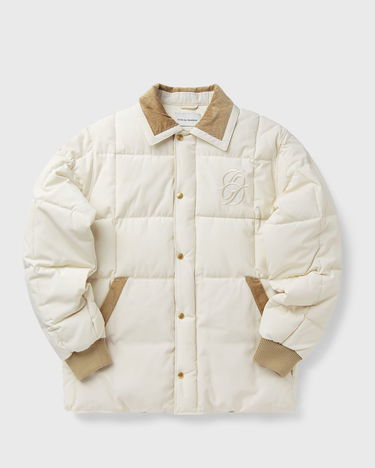 Prešívaná bunda Drôle de Monsieur Quilted Jacket with Embroidered Logo and Corduroy Collar Béžová | I-CT139-PL163-OW, 0