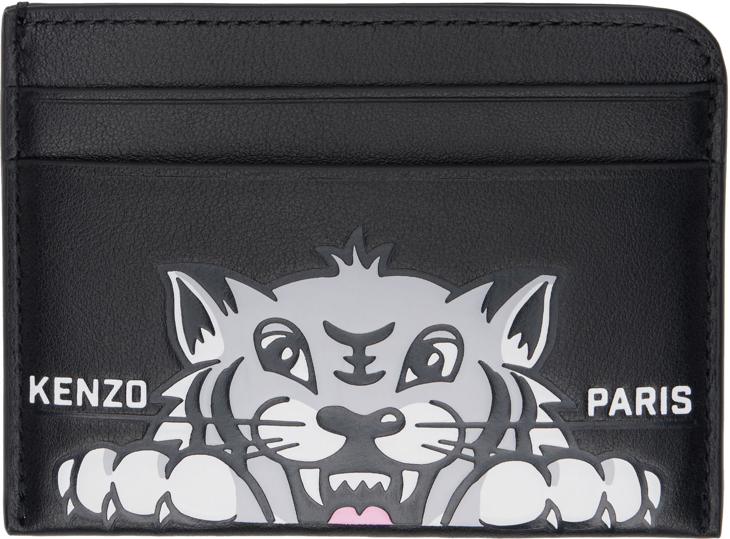 Peňaženka KENZO Kenzo Paris 'Kenzo Varsity' Leather Card Holder Čierna | FF55PM600L46, 0