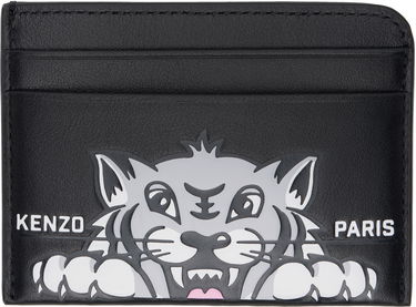 Peňaženka KENZO Kenzo Paris 'Kenzo Varsity' Leather Card Holder Čierna | FF55PM600L46, 0