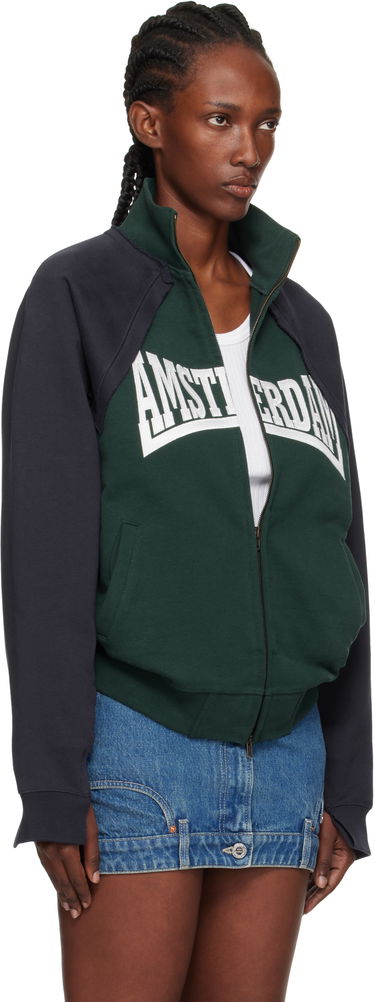 Mikina VETEMENTS Vetements 'Amsterdam' Patched Zip-Up Sweatshirt Navy | UH76ZU760EN, 1
