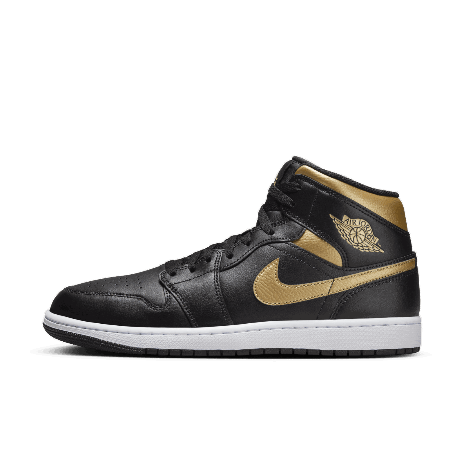 Air Jordan 1 Mid Black Metallic Gold