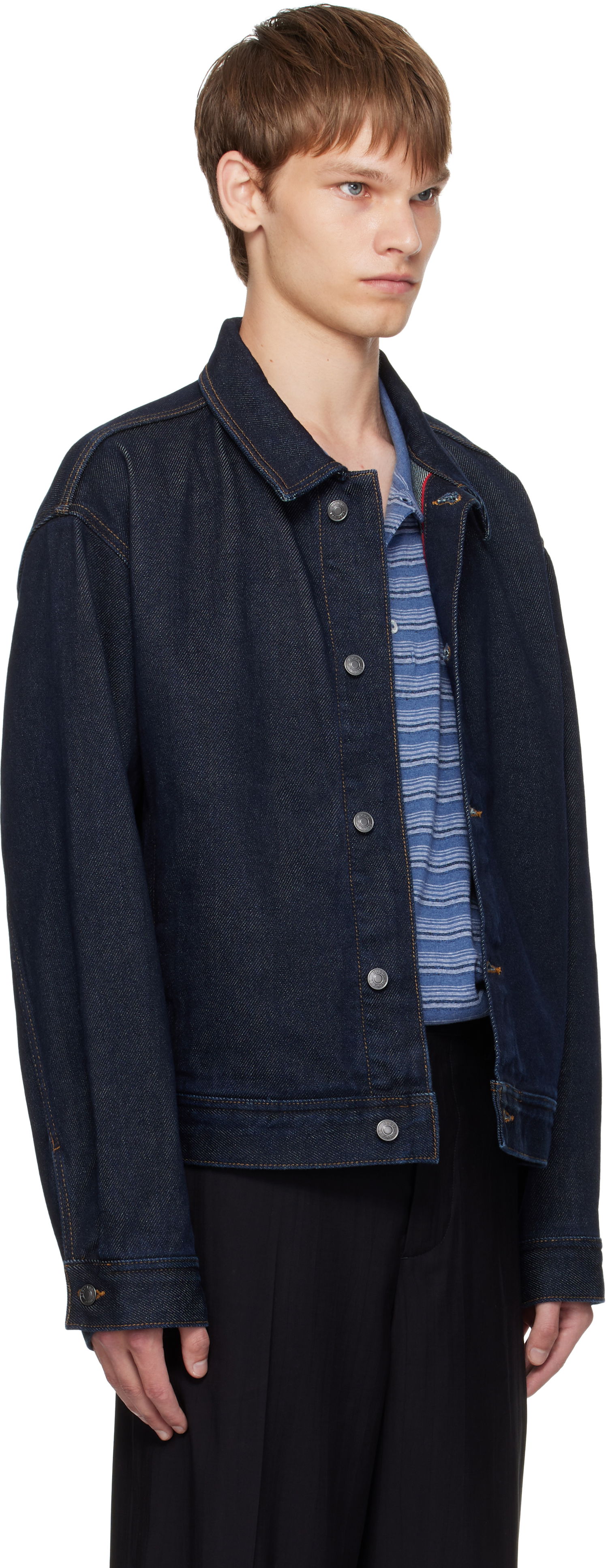 Bunda BOSS Hugo Regular-Fit Denim Jacket Modrá | 50547402, 1
