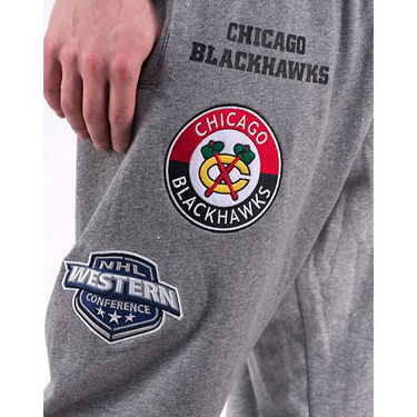 Tepláky Mitchell & Ness NHL M&N CITY COLLECTION FLEECE PANT BLACKHAWKS Šedá | PSWP4988-CBHYYPPPGYHT, 1