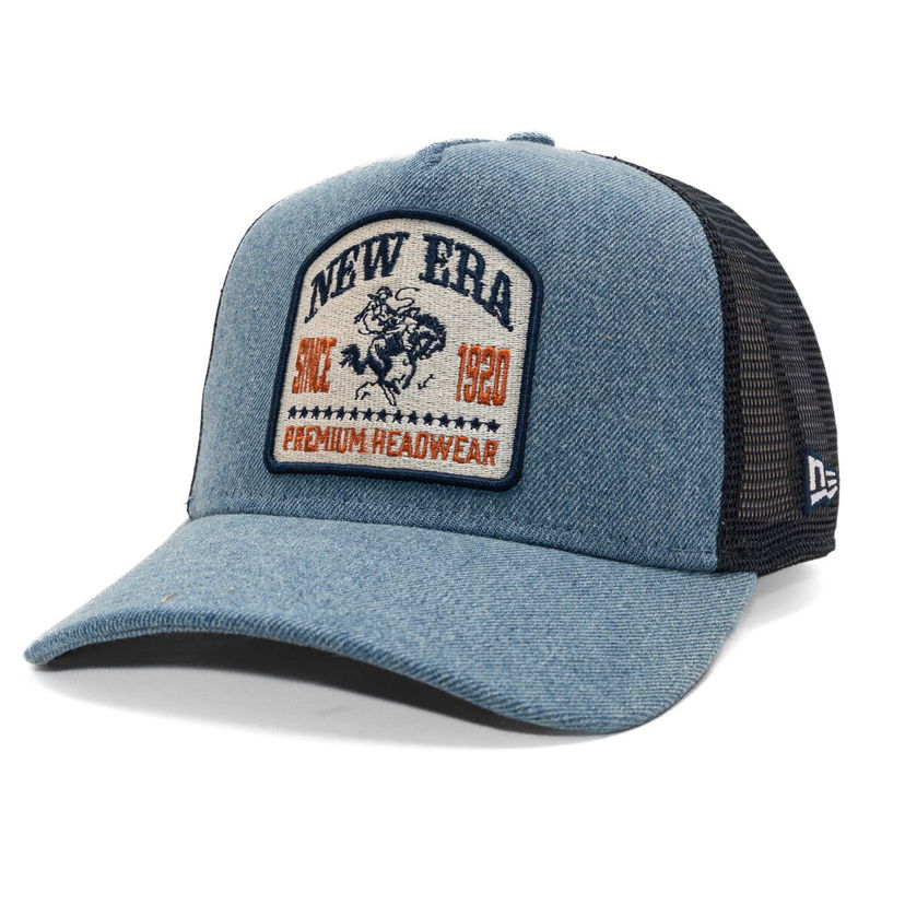 Šiltovka New Era New Era Western Rodeo Denim Patch 9FORTY Trucker Hat Modrá | 60691197