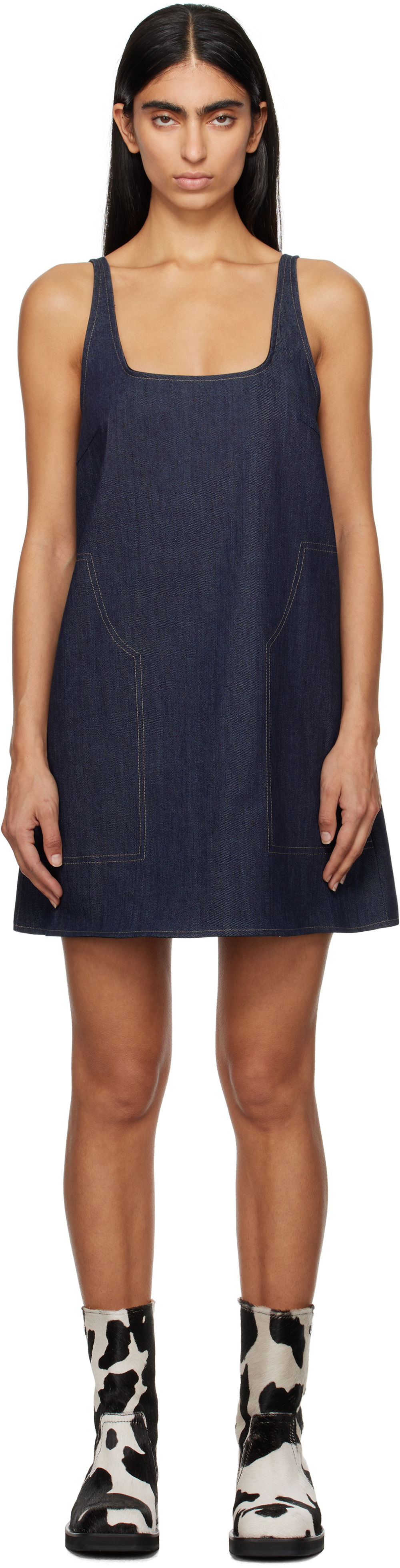 Šaty Soulland Denim Mini Dress Modrá | 42069-1316, 0