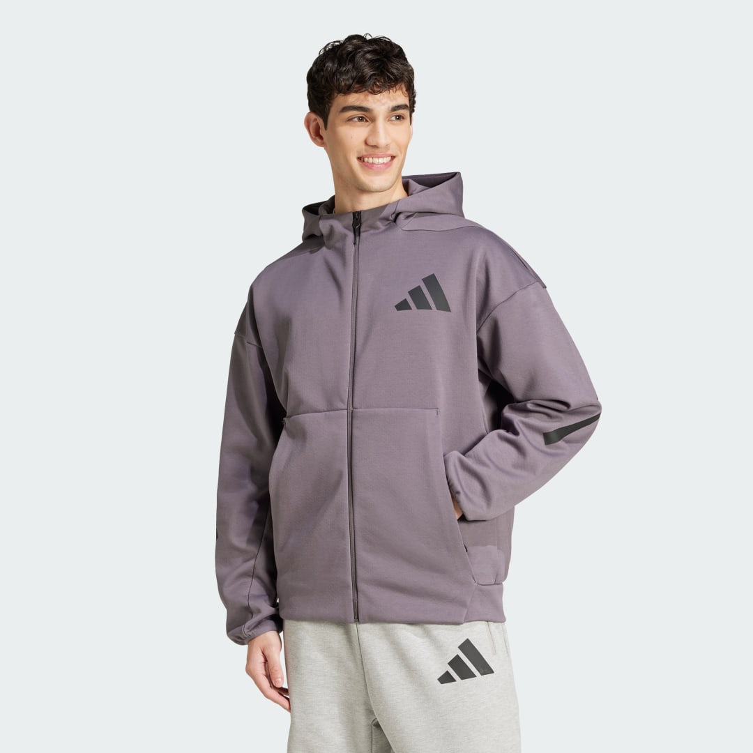 Mikina adidas Performance Z.N.E. Full-Zip Hooded Jacket Fialová | JD2911, 0