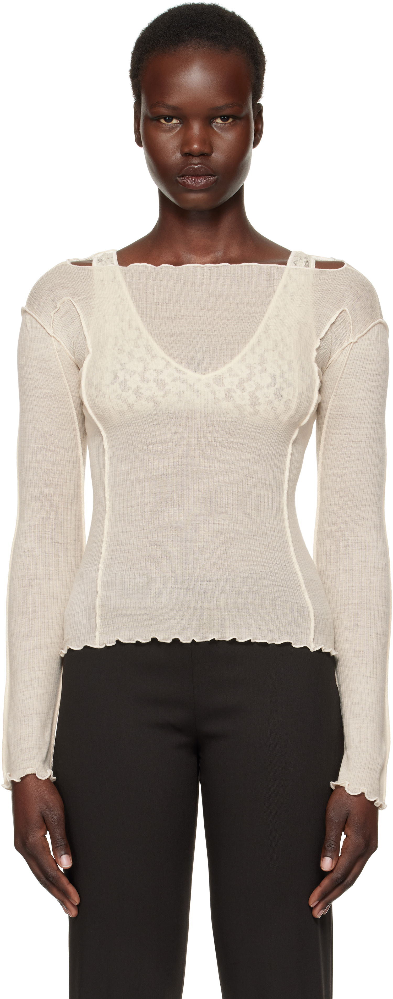 Tričko Baserange Omato Long Sleeve T-Shirt Biela | TTML-WO-SP25, 0
