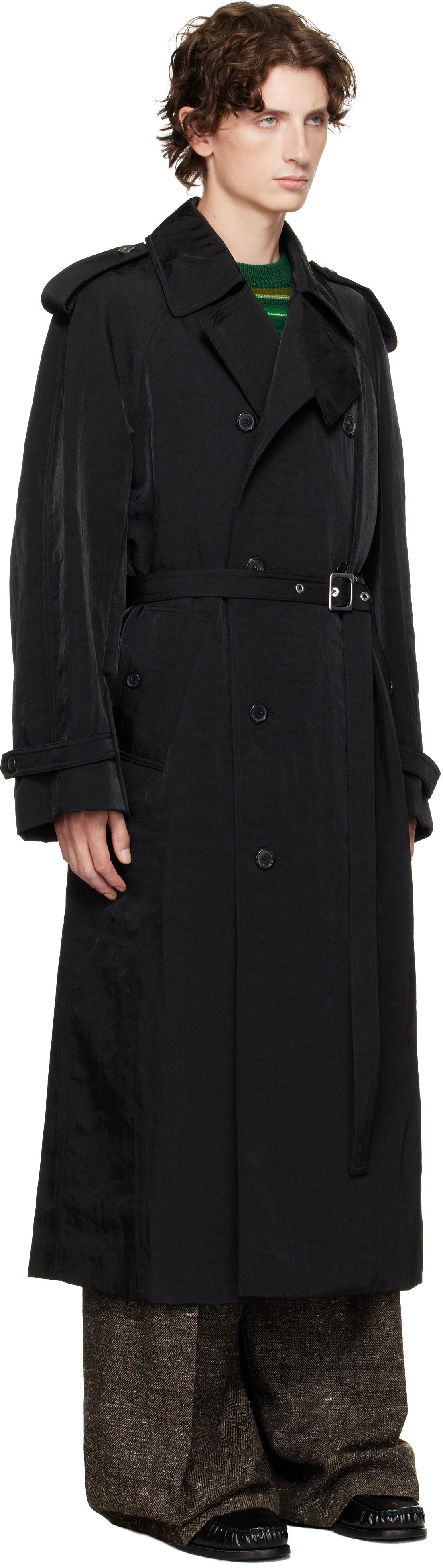 Trenčkot JW Anderson JW Anderson Double-Breasted Trench Coat Čierna | CO0338-PG1818, 1