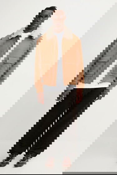 Bomber bunda MAISON KITSUNÉ Shearling Collar Jacket Hnedá | PM02140WM2030, 4