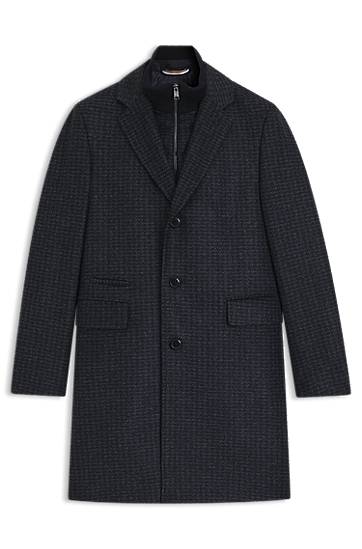 Kabáty BOSS Slim-Fit Coat with Detachable Inner Navy | 50551612