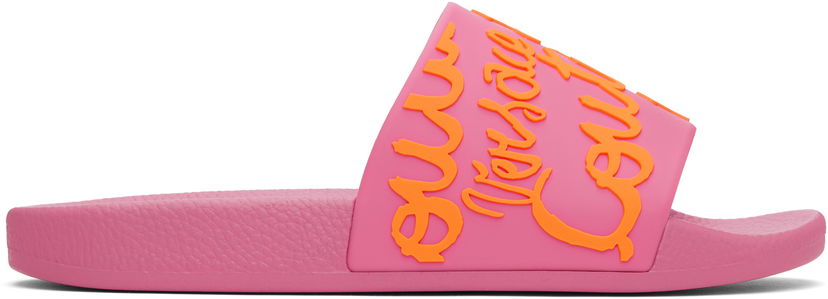 Plavky Versace Versace Jeans Couture Logo Shelly Pool Slides Ružová | E78VA3SQ1_E71352