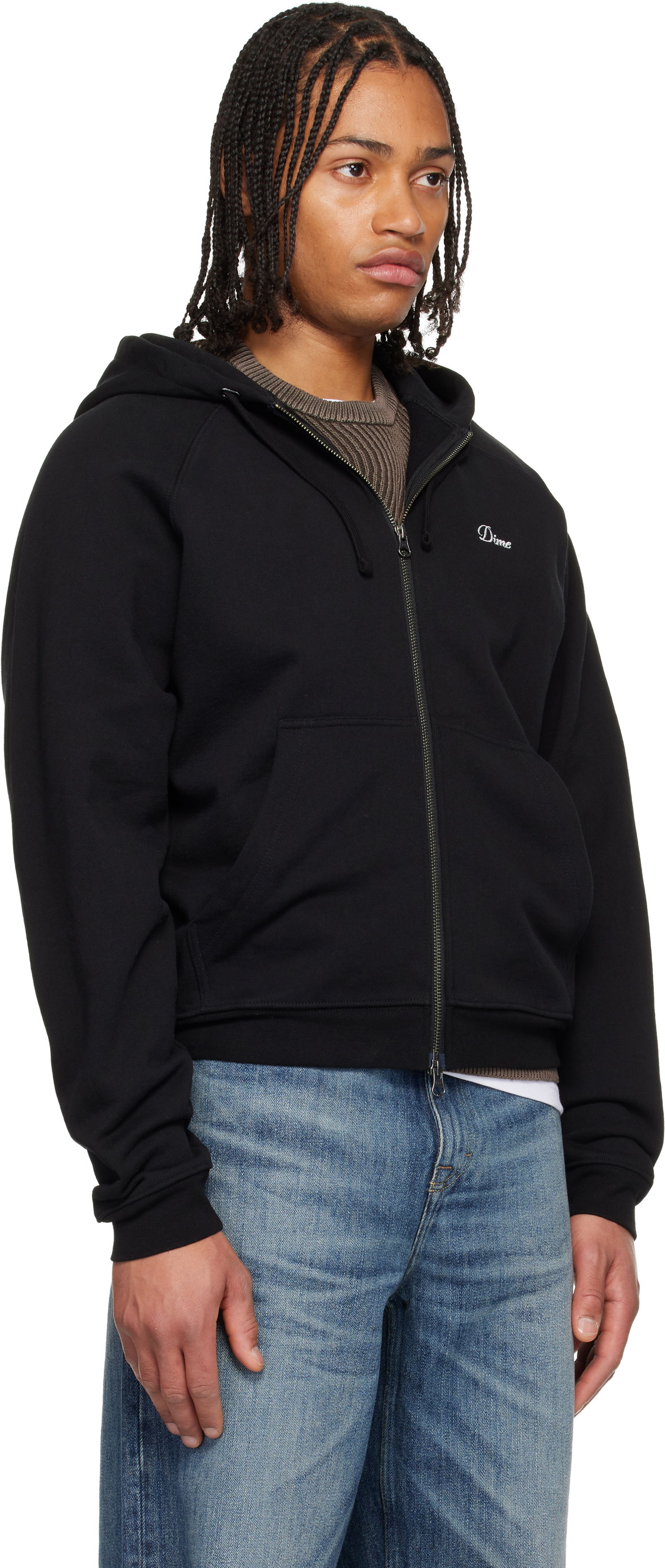 Mikina Dime Cursive Small Logo Zip Hoodie Čierna | DIMEHO2558BLK, 1