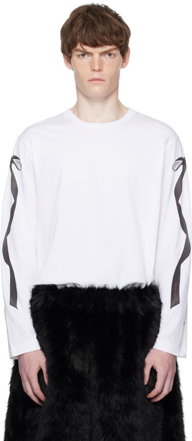 Tričko Simone Rocha Simone Rocha Ribbon Bow Tail Long Sleeve T-Shirt Biela | 5194P54-M 0569, 0