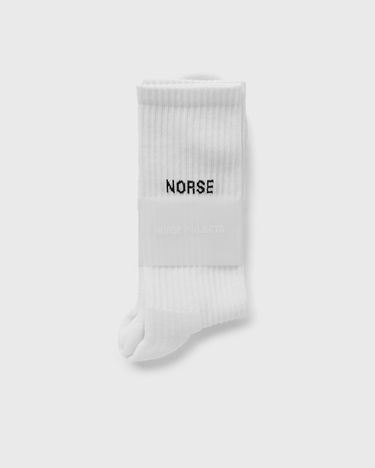 Ponožky NORSE PROJECTS Logo Ribbed Socks Biela | N82-0060-0001, 2