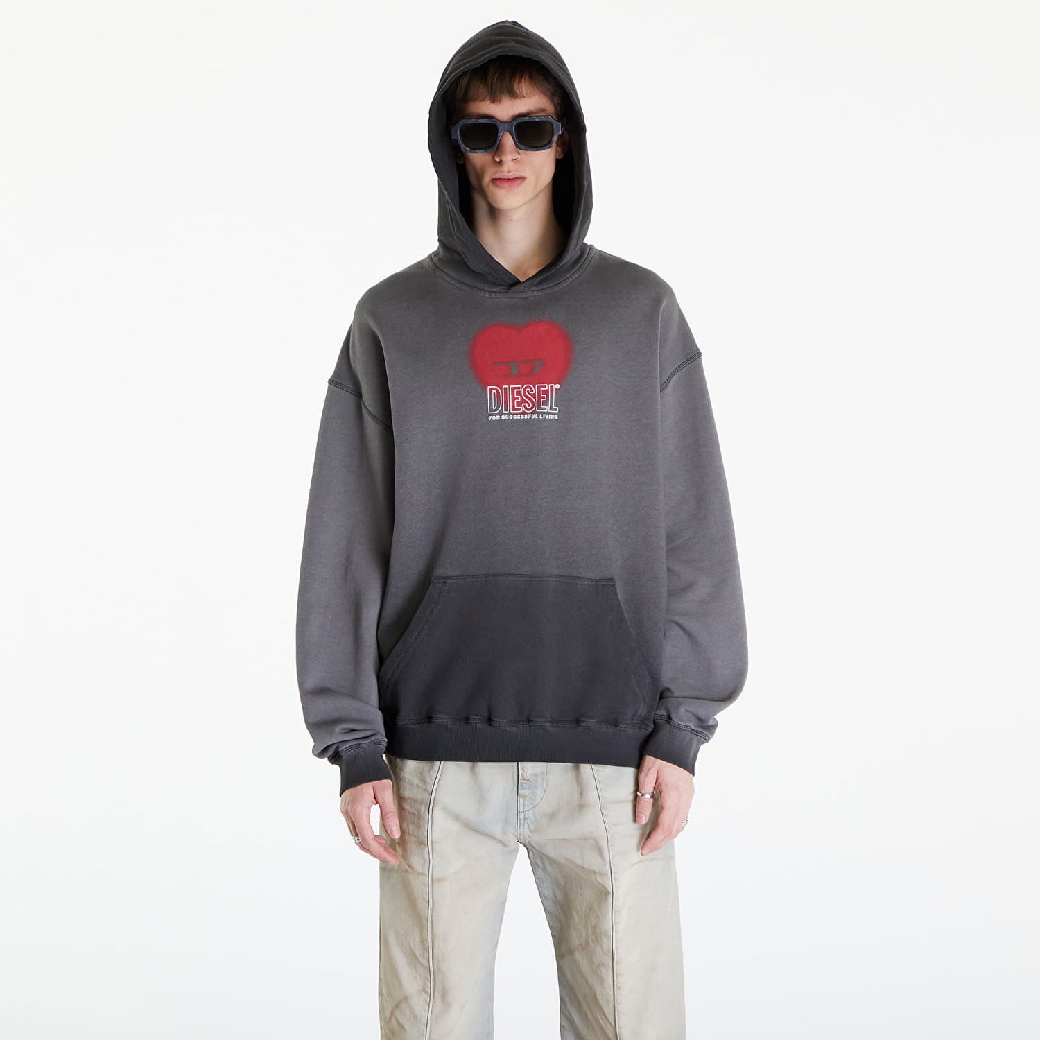 Mikina Diesel S-Boxt-N10 Hoodie UNISEX Grey Šedá | A13396_0IMAK Black, 0