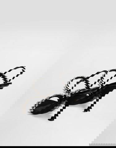 Tenisky a topánky Dolce & Gabbana Dolce & Gabbana Rhinestone Chain Heeled Sandals Čierna | CR1925AT3998S488, 2