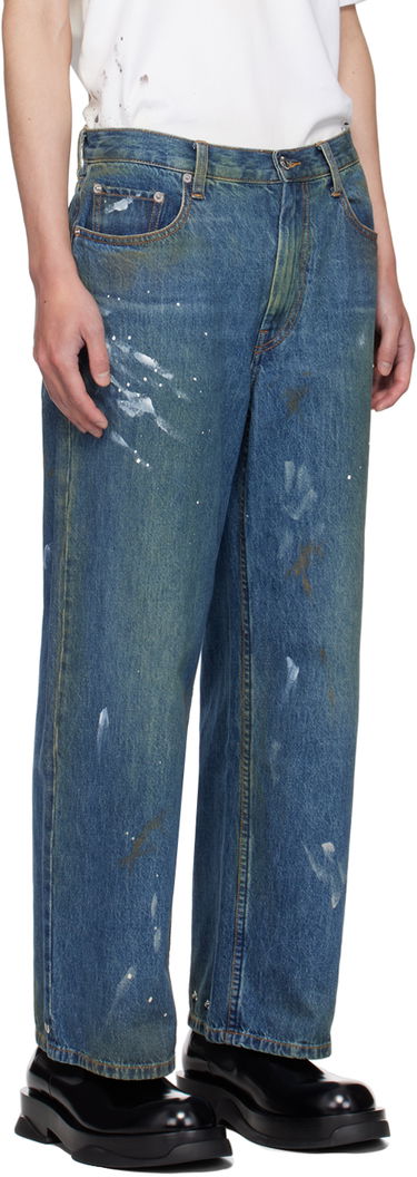 Džínsy Helmut Lang Wide Leg Painted Jeans Modrá | O05DM204, 1
