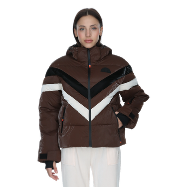 Prešívaná bunda Ellesse Milica Chevron Puffer Jacket Hnedá | ELA253F501-41, 0
