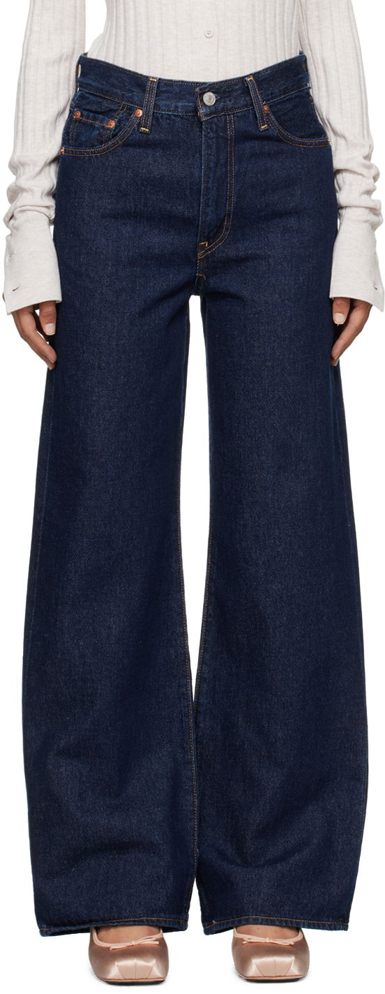 Džínsy Levi's Ribcage Wide Leg Jeans Modrá | A6081-0019, 0