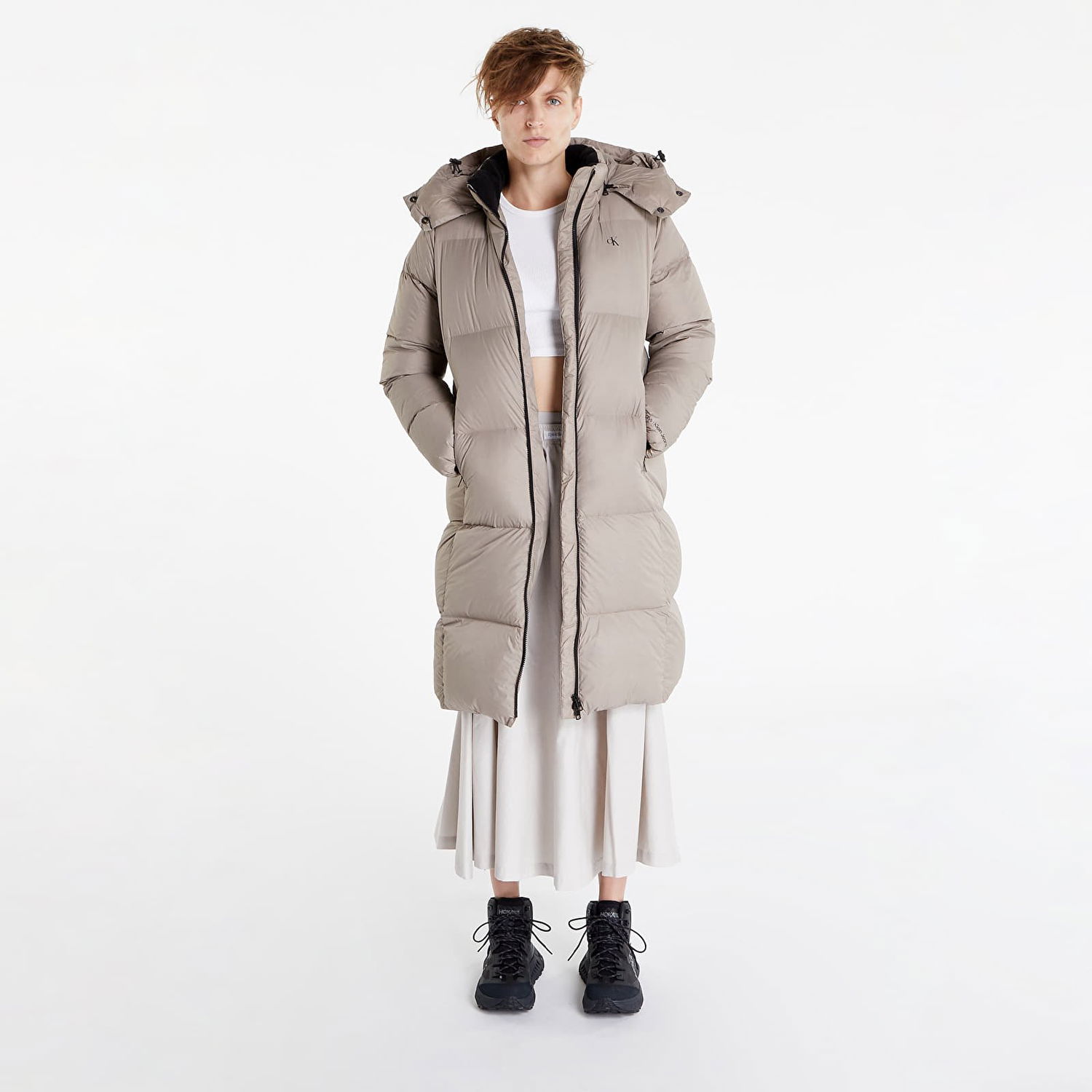 Prešívaná bunda CALVIN KLEIN Ck Mw Down Coat Long Puffer Šedá | J20J219820 A03, 0