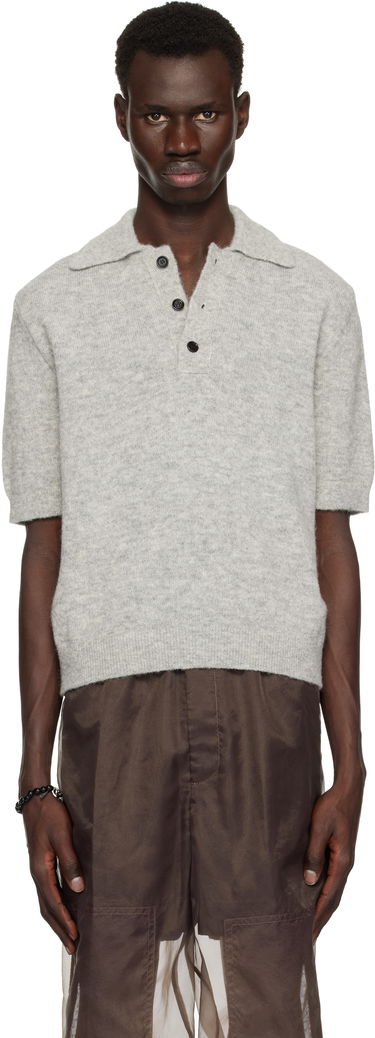 Sveter Dries Van Noten Dries Van Noten Alpaca Polo Šedá | 251-021200-1703, 0
