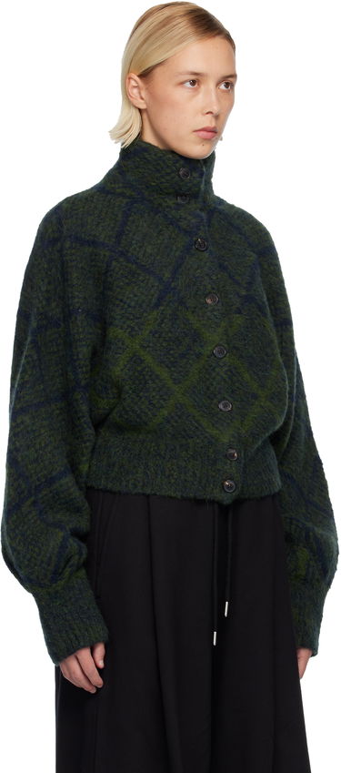 Sveter Dries Van Noten Dries Van Noten Plaid Dolman Sleeves Turtleneck Cardigan Rôznofarebný | 252-011228-2709, 1