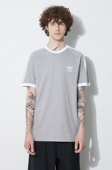 Tričko adidas Originals 3 Stripe Tee Šedá | IA4848, 3